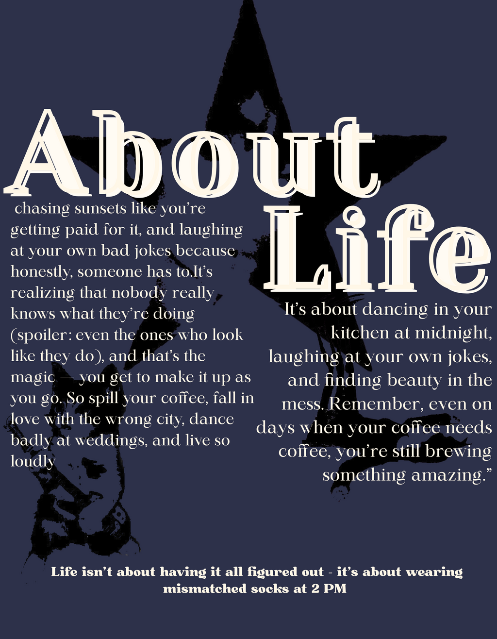 About Life : Oversized Navy Blue T-shirt